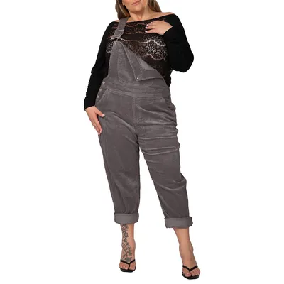 Women's Plus Corduroy Casual Overall