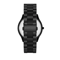 Mid Size Black-Tone Stainless Steel Slim Runway Bracelet Watch MK3221