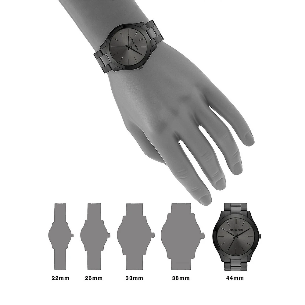 Analog Runway Black Stainless Steel Bracelet Watch