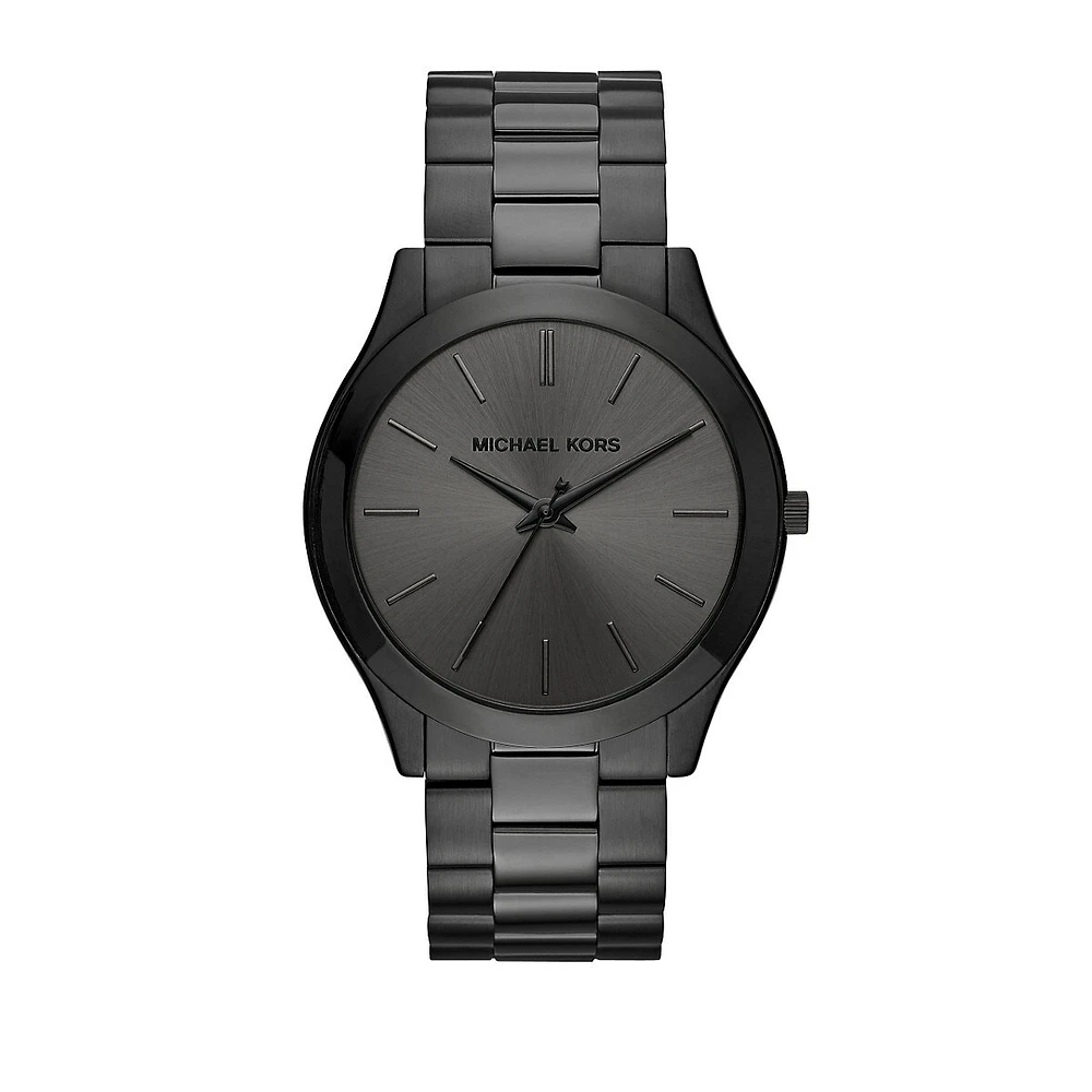 Analog Runway Black Stainless Steel Bracelet Watch