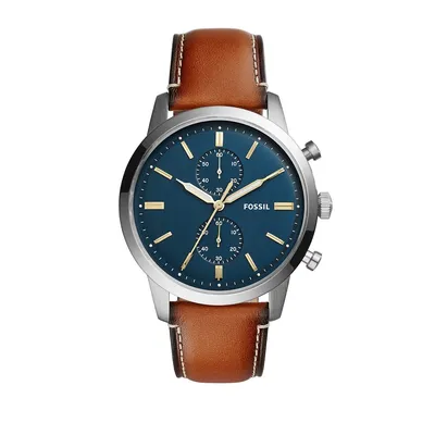 Chronograph Townsman Stainless Steel Leather Strap Watch