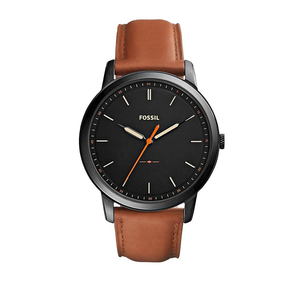 Analog Minimalist Three-Hand Quartz Strap Watch