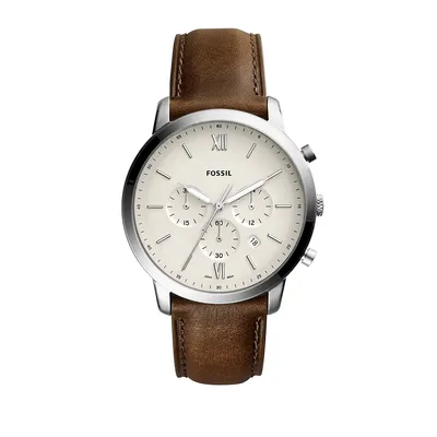 Neutra Chronograph Stainless Steel Brown Leather Strap Watch