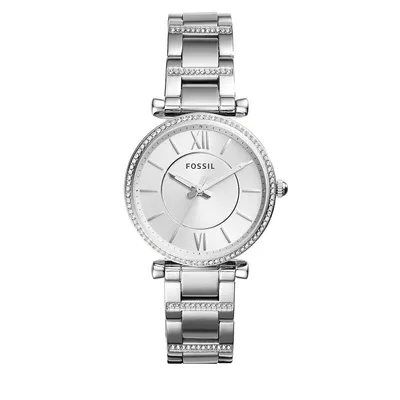 Carlie Three-Hand Embellished Stainless Steel Watch