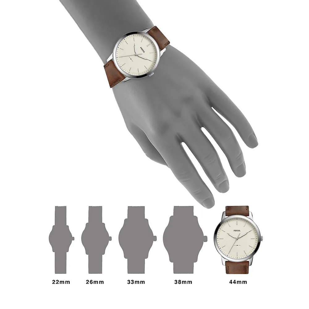 The Minimalist Three-Hand Brown Leather Watch