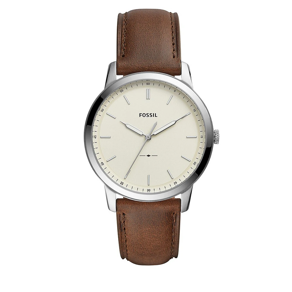 The Minimalist Three-Hand Brown Leather Watch