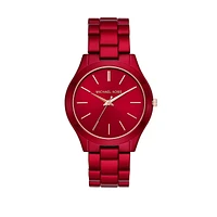 Norie Red Coated Stainless Steel Bracelet Watch MK3895