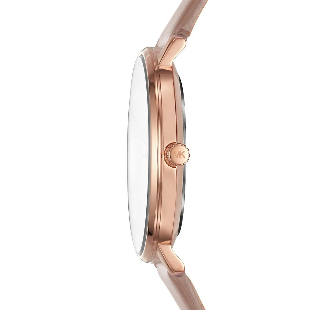 Pyper Stainless Steel & Leather-Strap Watch MK2748