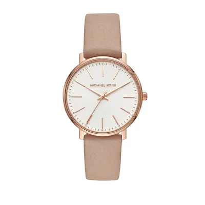 Pyper Stainless Steel & Leather-Strap Watch