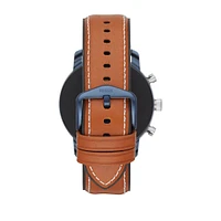 Q Explorist HR Leather-Strap Gen 4 Touchscreen Smartwatch