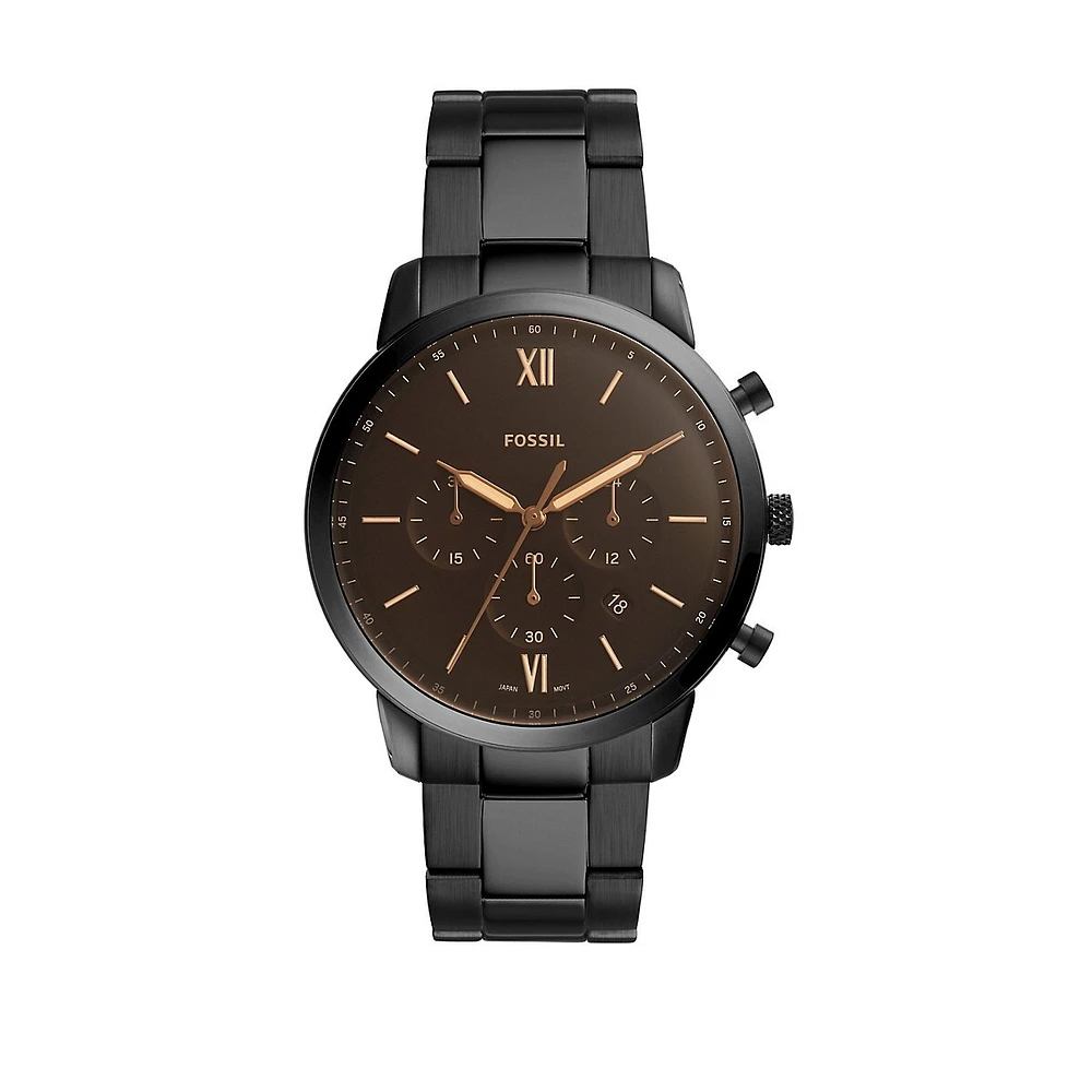 Montre chronographe Neutra en acier inoxydable noir