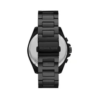 Montre-bracelet chronographe en acier inoxydable de ton noir Brecken MK8858