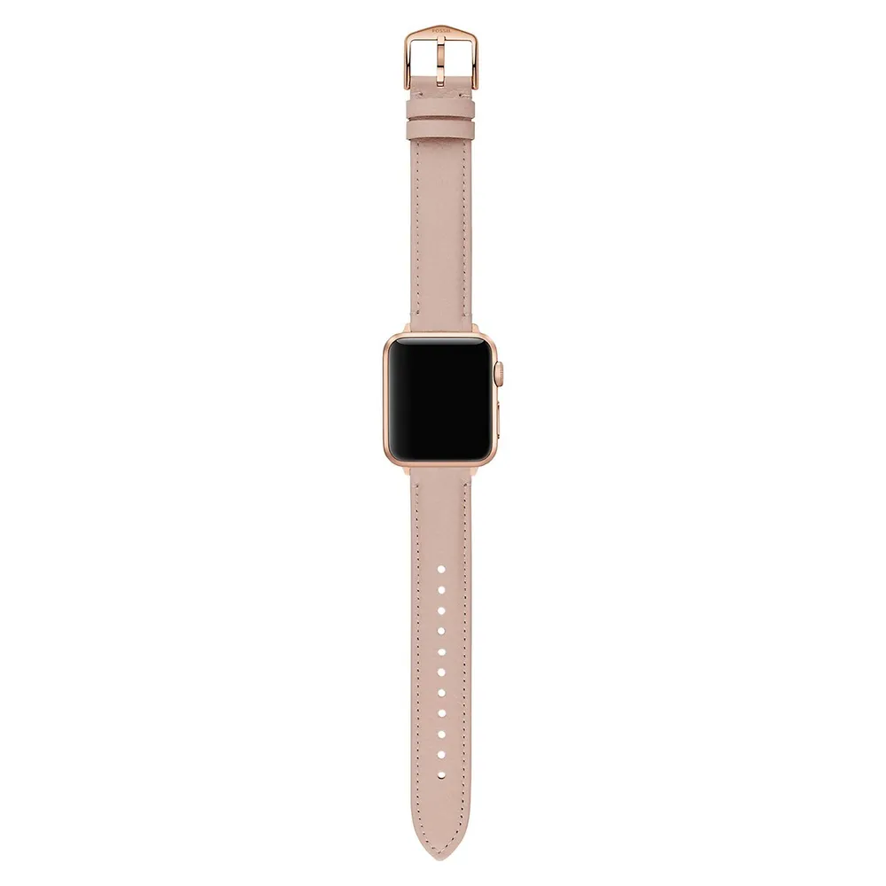 Strap Bar Ladies Blush Leather Strap For Apple Watch - 41MM S181498