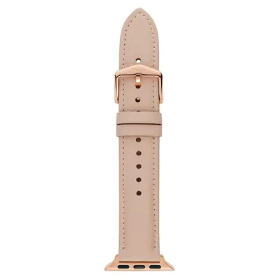 Strap Bar Ladies Blush Leather Strap For Apple Watch - 41MM S181498