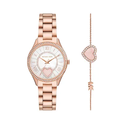 Michael Kors Lauryn Rose Goldtone Stainless Steel Watch Gift Set MK1038 |  Bramalea City Centre