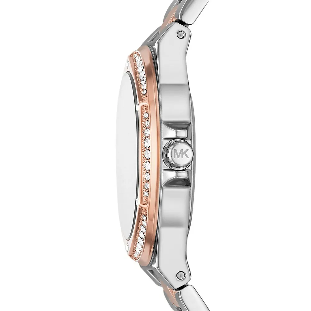 Lennox Three-Hand Twotone Stainless Steel Bracelet Watch MK6989
