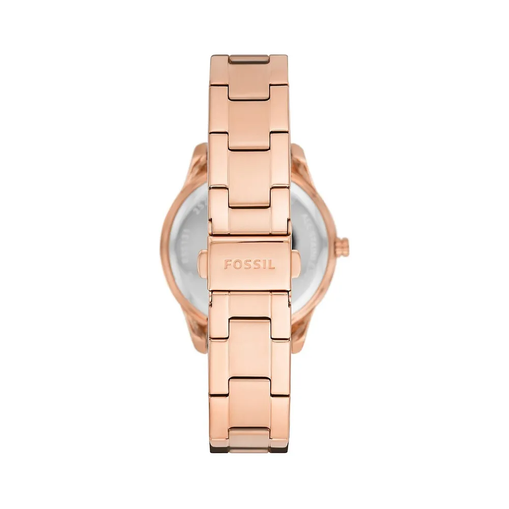 Stella Three-Hand Date Rose Goldtone Stainless Steel Watch ES5131