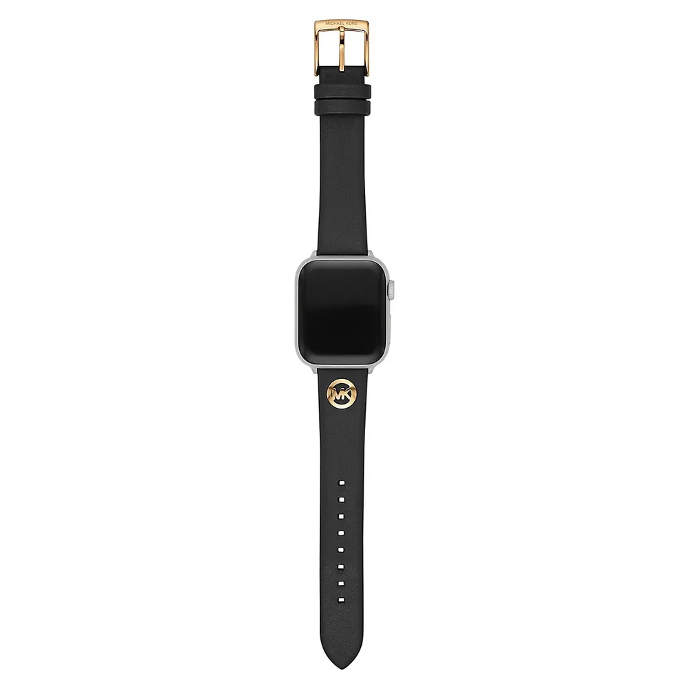 Bracelet de montre en cuir noir pour Apple Watch - 18 mm, MKS8011