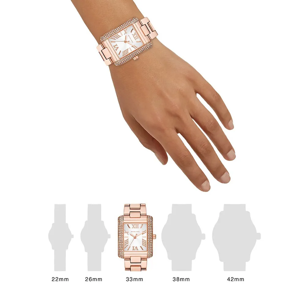 Emery Rose Goldtone Dial & Stainless Steel Bracelet Three-Hand Watch MK4641