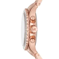 Everest Rose Goldtone Stainless Steel & Crystal Bracelet Chronograph Watch MK7213