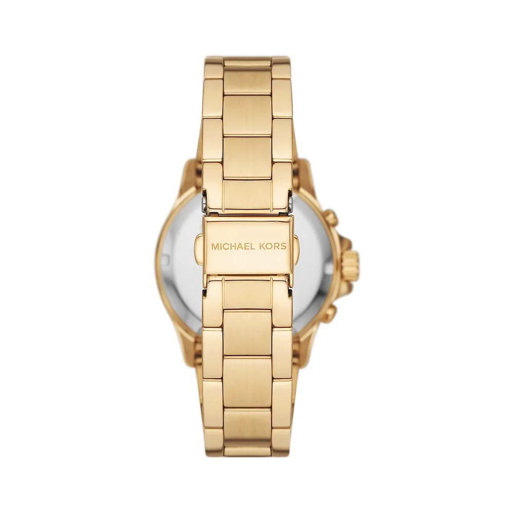 Everest Goldtone Stainless Steel & Crystal Bracelet Chronograph Watch MK7212