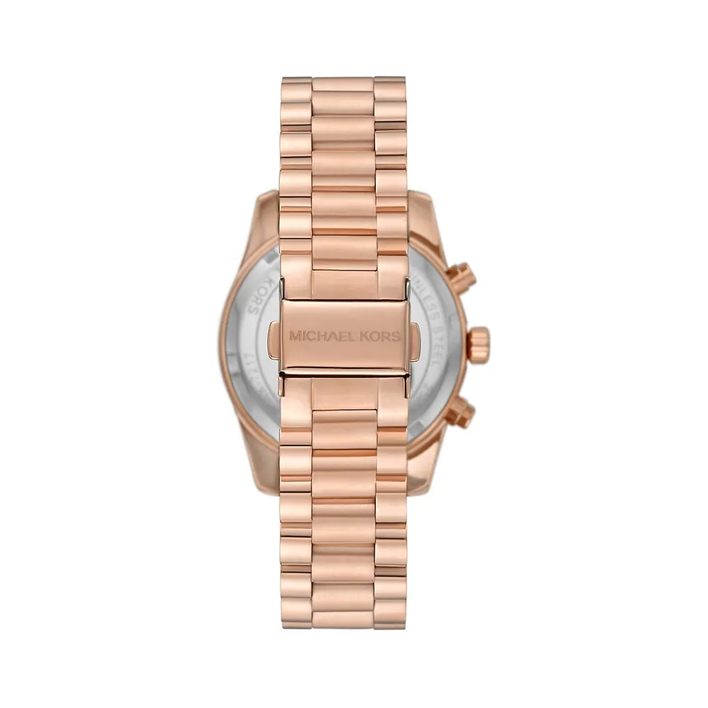 Lexington Rose Goldtone Stainless Steel Chronograph Bracelet Watch MK7217