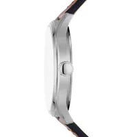 Dayliner Stainless Steel Case & Leather Strap Three-Hand Watch FS5925