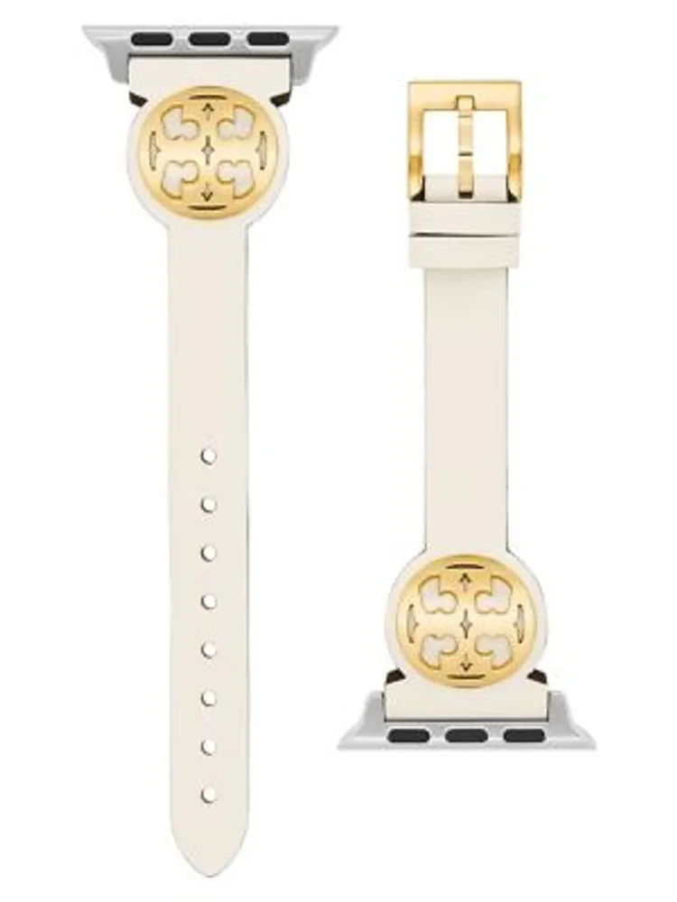 Tory Burch + Miller Ivory Leather & Stainless Steel Band For Apple Watch &  Samsung Galaxy Watch - 20MM ​TBS0076 | Upper Canada Mall