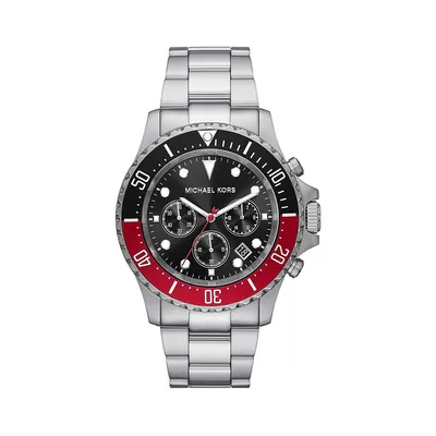 Montre chronographe à bracelet en acier inoxydable Everest MK8980
