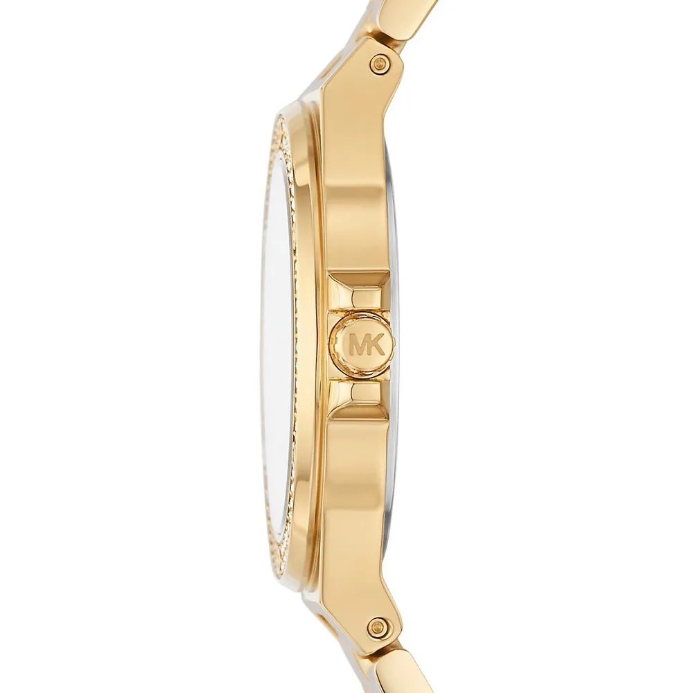 Mini-Lennox Crystal Pavé & Goldtone Stainless Steel Bracelet Watch​ MK7278