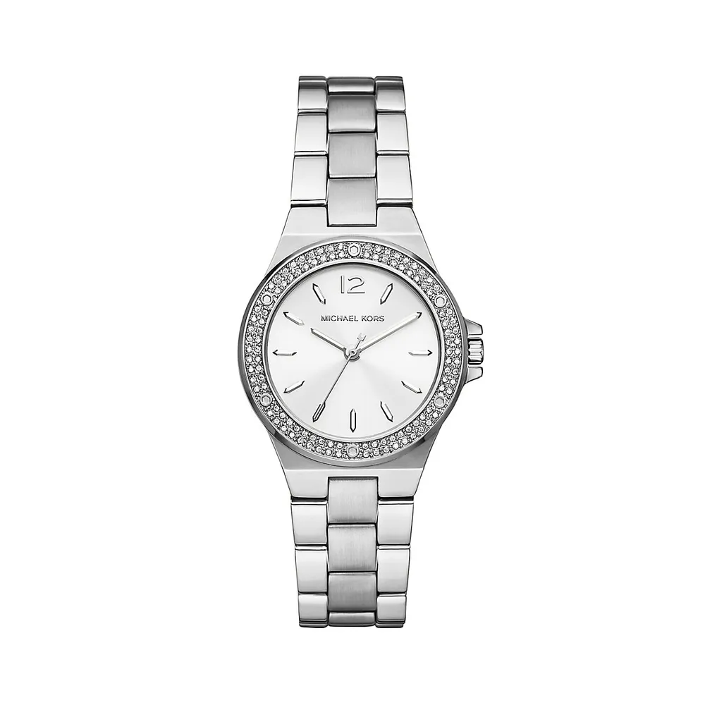 Mini-Lennox Crystal Pavé & Stainless Steel Watch ​ MK7280