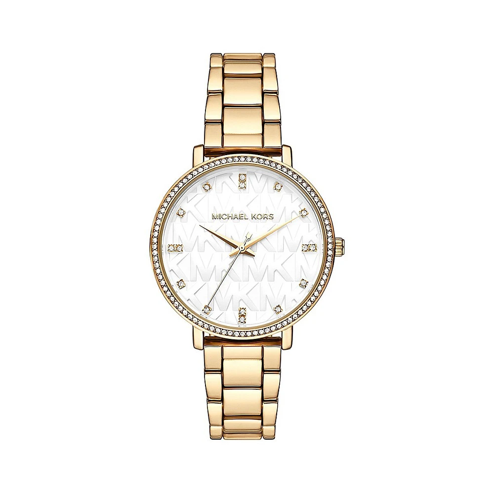 Pyper Pave Goldtone Alloy Bracelet Watch MK4666