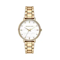 Pyper Pave Goldtone Alloy Bracelet Watch MK4666