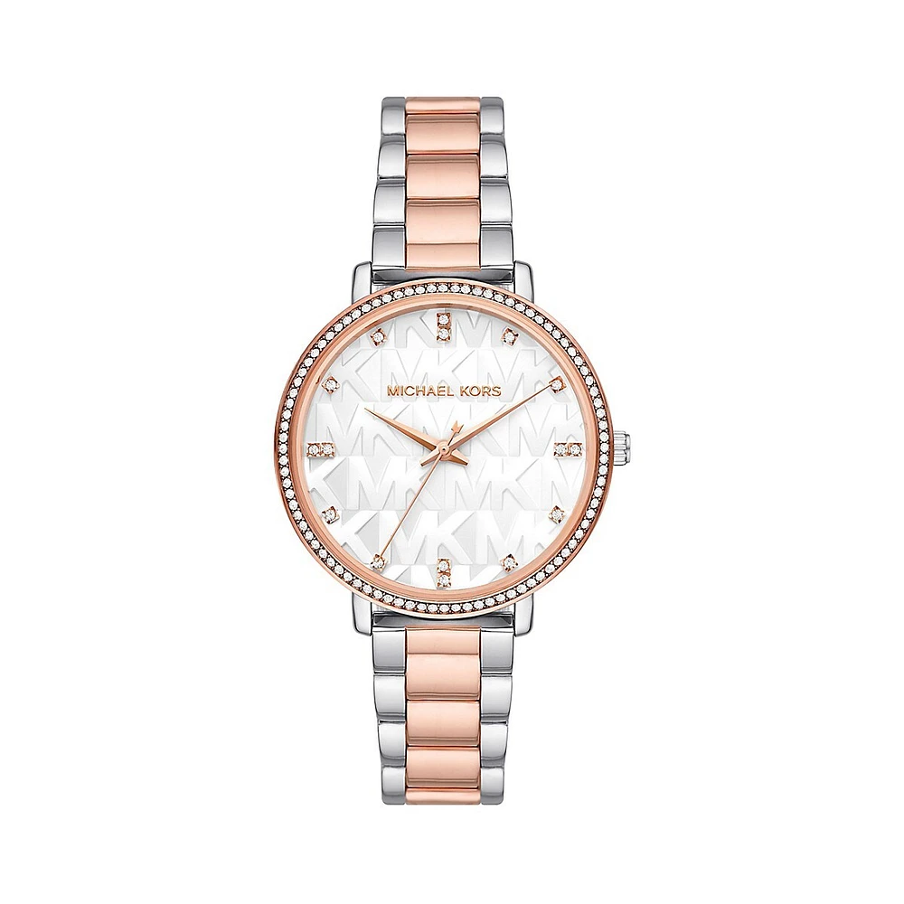 Pyper Three-Hand Two-Tone Alloy Bracelet Watch MK4667