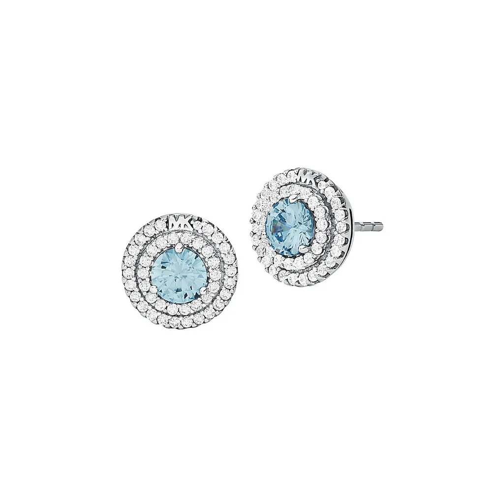 Michael Kors Premium Rhodium-Plated Sterling Silver & Cubic Zirconia Pavé  Halo Stud Earrings | Willowbrook Shopping Centre