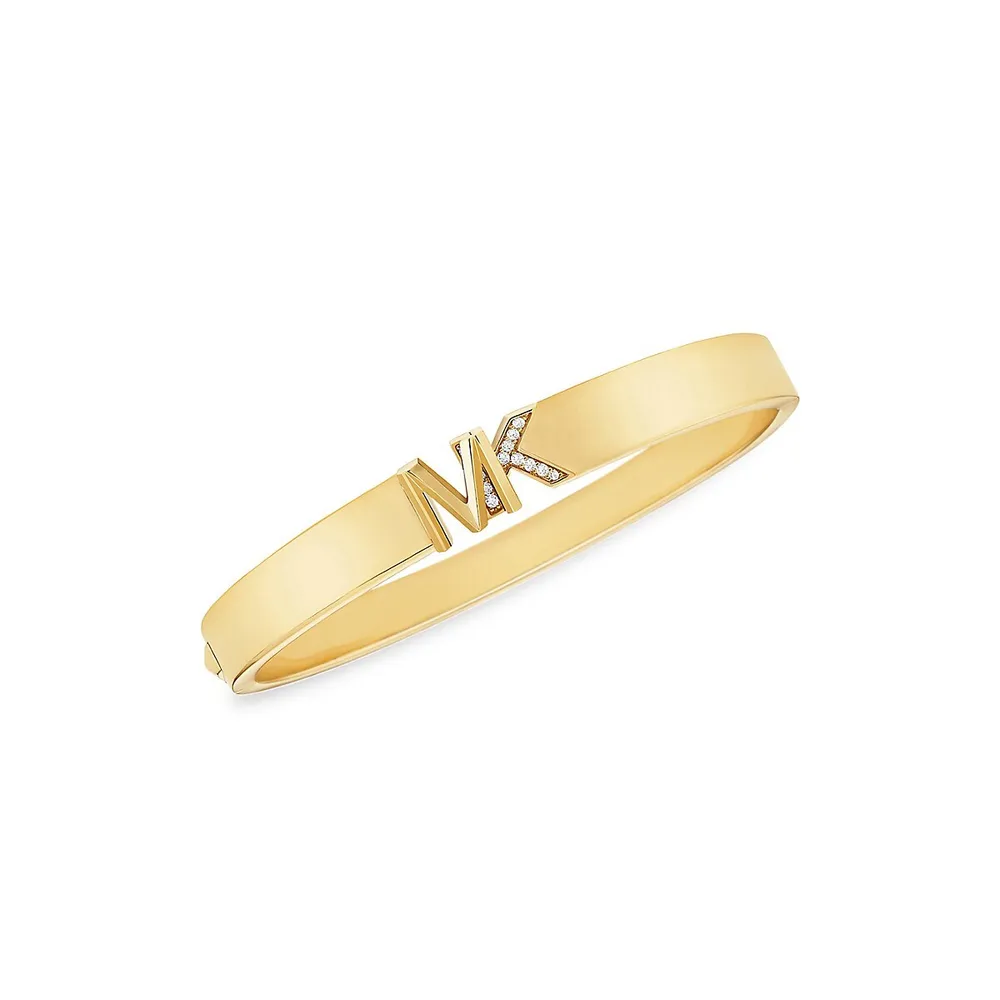 Premium 14K Goldplated & Cubic Zirconia Bangle