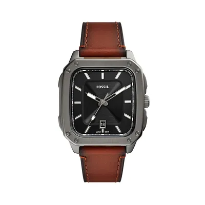 Inscription Stainless Steel & Eco Leather Strap Watch FS5934