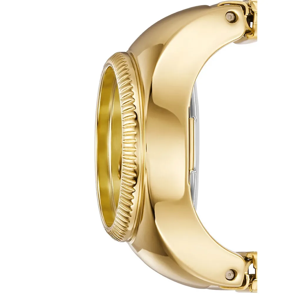 Goldtone Stainless Steel Expansion Band Watch Ring ES5246