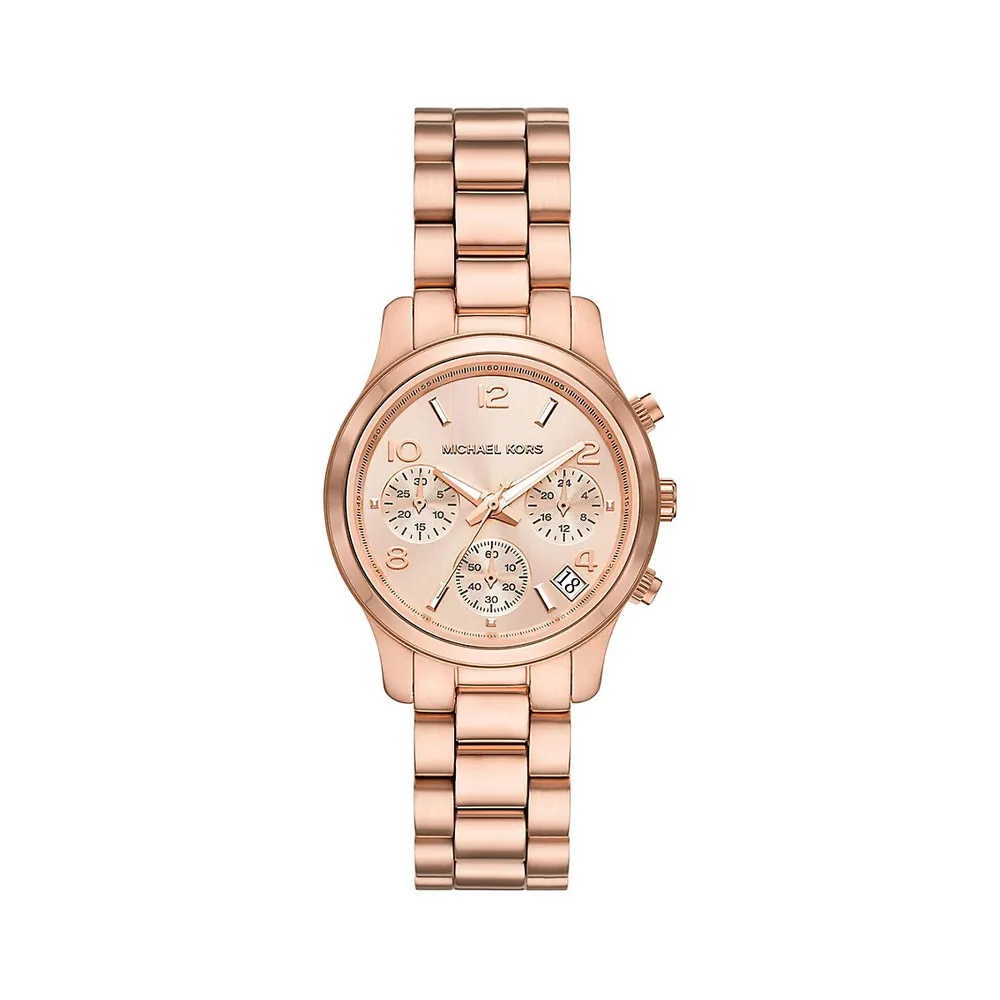 Runway Rose-Goldtone Stainless Steel Chronograph Bracelet Watch​ MK7327