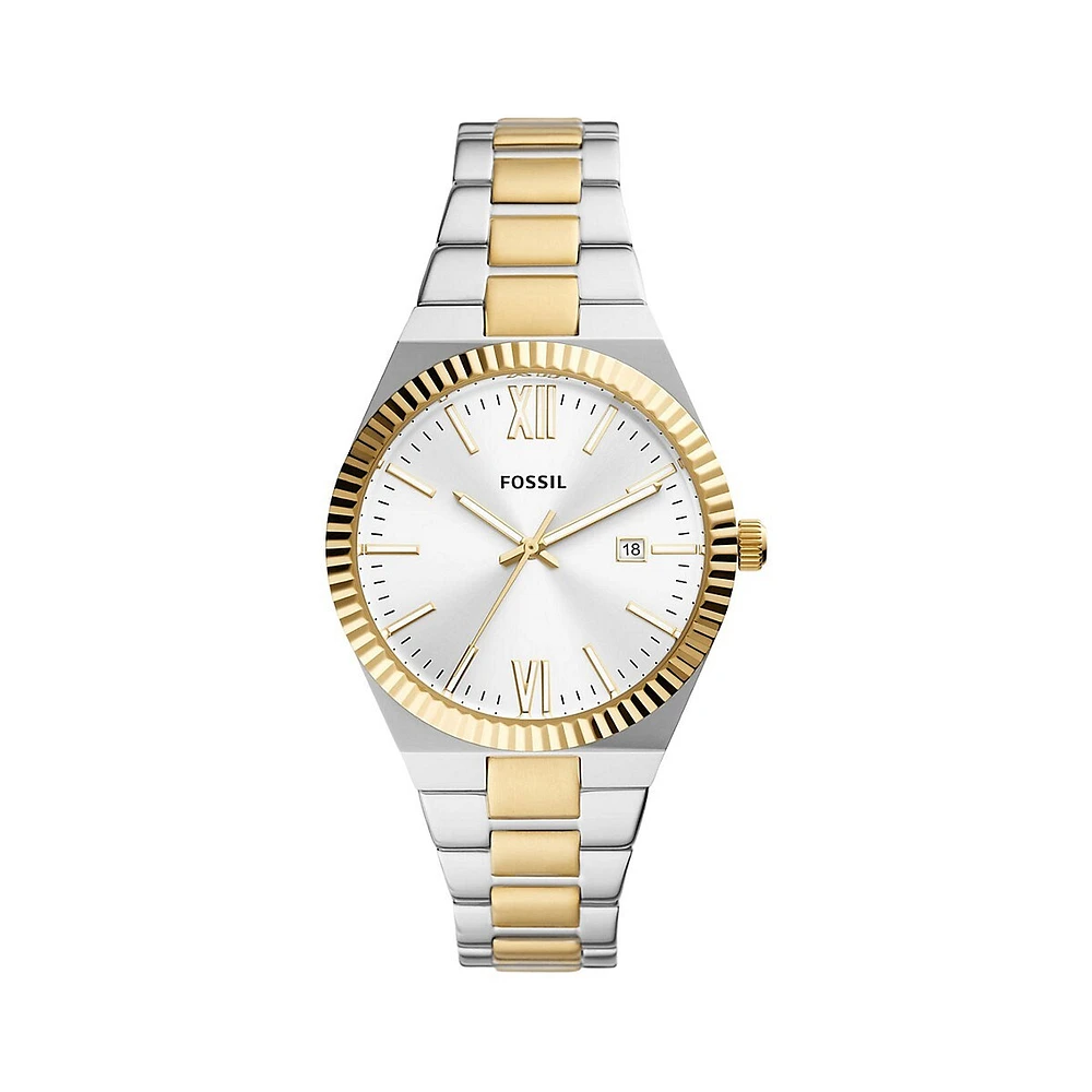 Montre-bracelet en acier inoxydable deux tons Scarlette ES5259