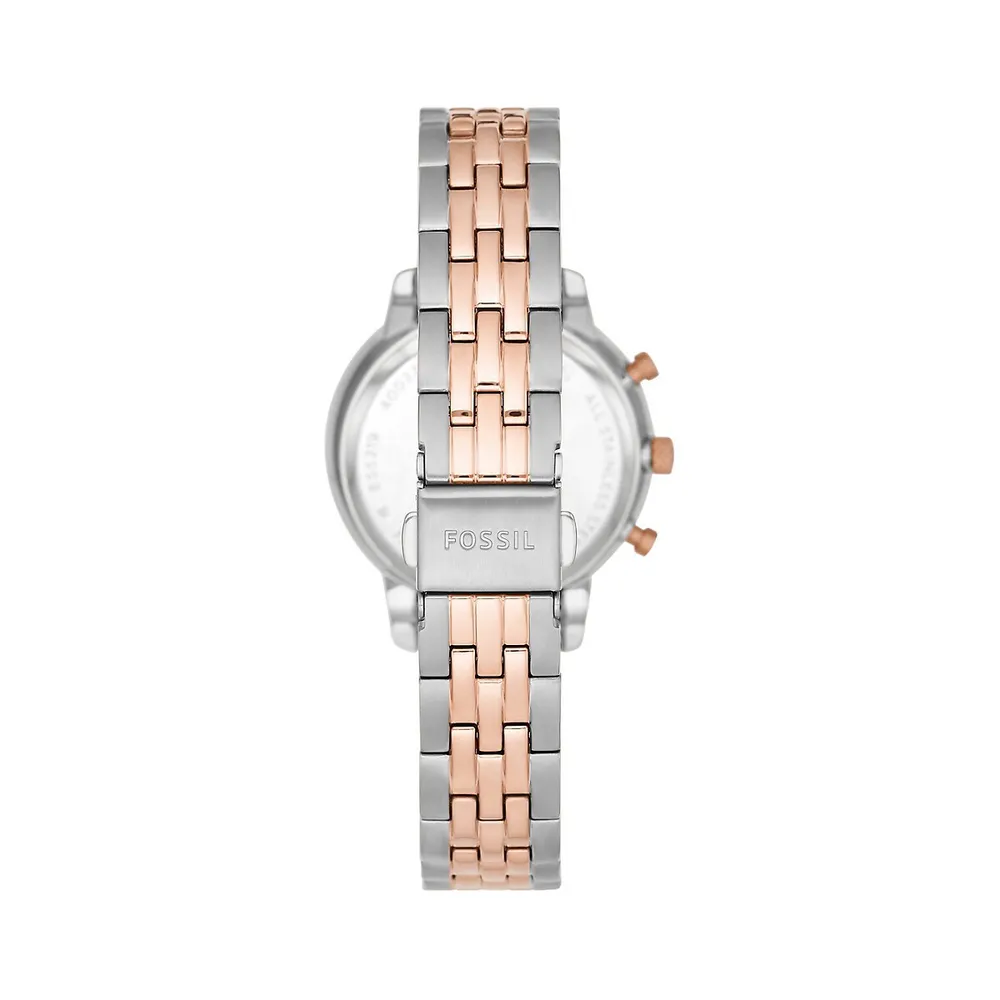 Montre-bracelet chronographe en acier inoxydable bicolore à cadran nacré Neutra, ES5279
