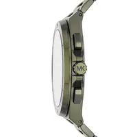 Lennox Olive-Tone Stainless Steel Bracelet Chronograph Watch MK9103