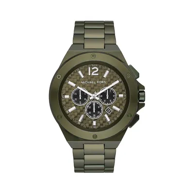 Lennox Olive-Tone Stainless Steel Bracelet Chronograph Watch MK9103