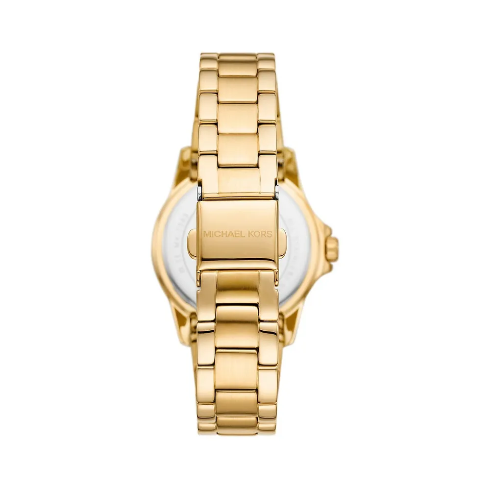 Everest Crystal & Goldtone Stainless Steel Bracelet Watch MK7363