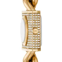 MK Chain Lock Pavé & Stainless Steel Chain-Link Bracelet Watch MK4711