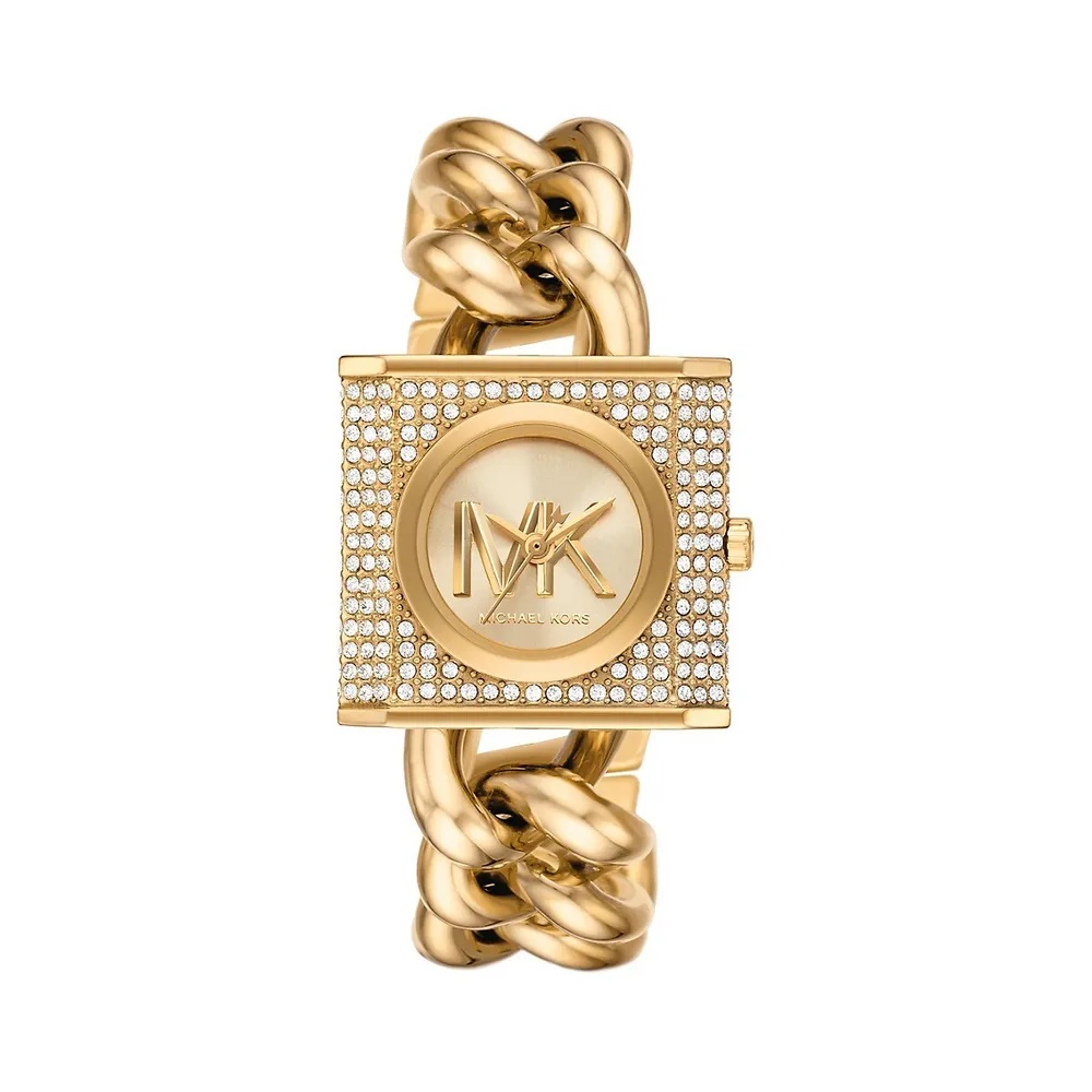 MK4711 Michael Kors Mini Lock Pave GoldTone Chain Watch Fossil Retailer  Auckland  Afterpay and ZIP Payment options