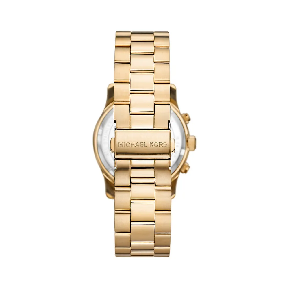 Bracelet Stainless Square Steel Chronograph Runway Michael Kors One Goldtone | MK7353 Watch