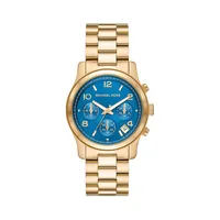 Runway Goldtone Stainless Steel Bracelet Chronograph Watch MK7353