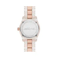 Runway Pavé, Rose-Goldtone & Clear Acetate Bracelet Watch MK7355