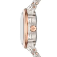 Runway Pavé, Rose-Goldtone & Clear Acetate Bracelet Watch MK7355